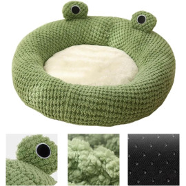 Fokecci mīlīga vardes formas mājdzīvnieku gulta.