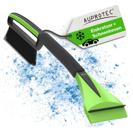 AUPROTEC ASE 1 automašīnas sniega birste ar ledus skrāpi zaļa.
