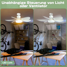 Airwit 52 cm griestu ventilators ar apgaismojumu.