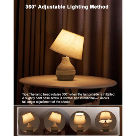 “INTELIVE” uzlādējama bezvadu keramikas galda lampa ar tālvadības pulti.