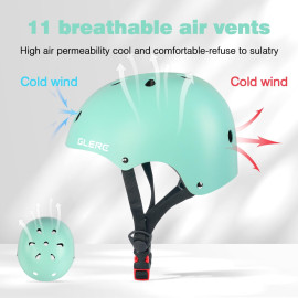 Glerc bērnu velosipēda ķivere zēniem un meitenēm ar aizsargu komplektu – ceļu, elkoņu un plaukstu aizsargi.