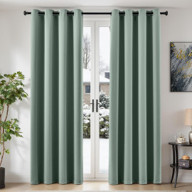 TOPICK 2 paneļu necaurspīdīgi aizkari ar metāla riņķiem, logu dekorēšanai, 245 x 140 cm.