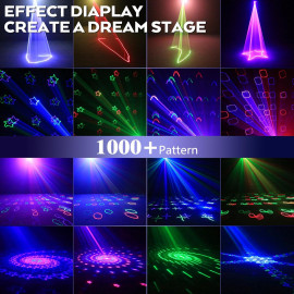DJ disko lampa / ballīšu apgaismojums, 6-in-1 RGBW gaismas efekts, DMX stroboskops ar tālvadības pulti.