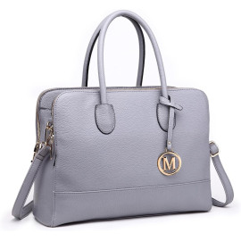 Miss Lulu rokassomiņa, klēpjdatora soma, plecu soma, Retro stila, eleganta, sieviešu, pelēka.