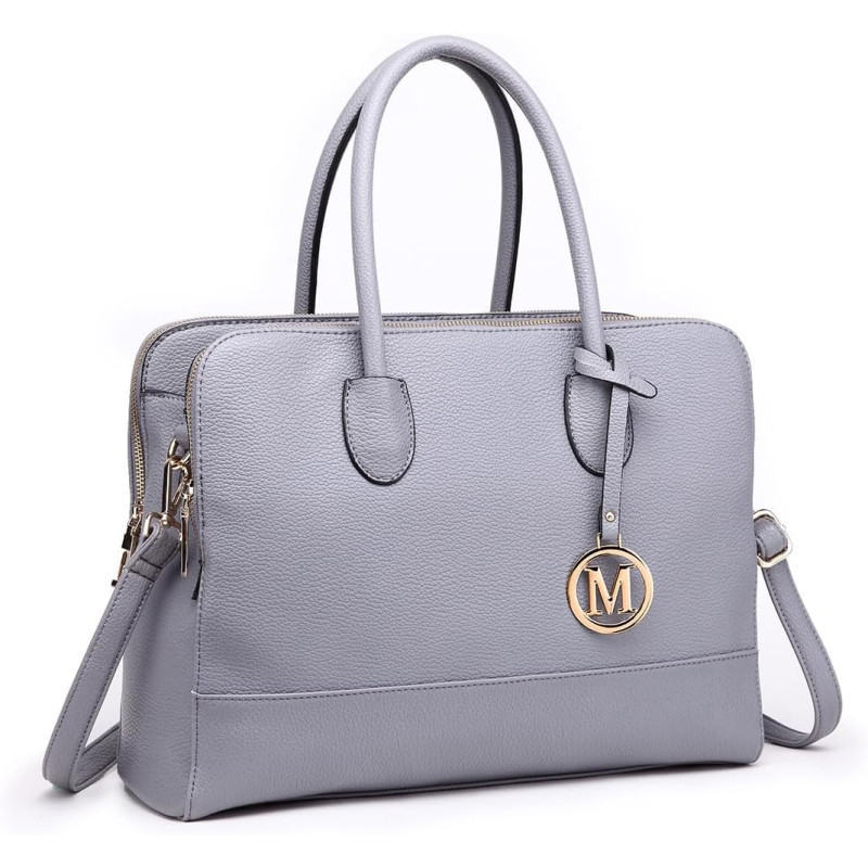 Miss Lulu rokassomiņa, klēpjdatora soma, plecu soma, Retro stila, eleganta, sieviešu, pelēka.