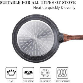 SENSARTE panna ar Šveices granīta pārklājumu, saderīga ar indukciju, nesatur PFOA (20 cm)