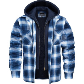 KEFITEVD Vīriešu termo stepēta jaka ar krūšu kabatu, flaneļa oderi 3XL
