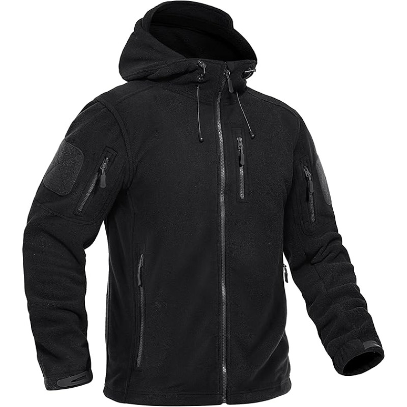 KEFITEVD vīriešua flīsa jaka ar kapuci 2XL melna