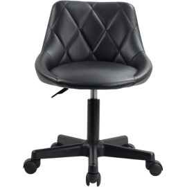 KKTONER krēsls ar regulējamu augstumu PU ādas melns