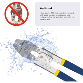 Sanuke stiepļu trošu presēšanas instruments kabeļu presēšanai.