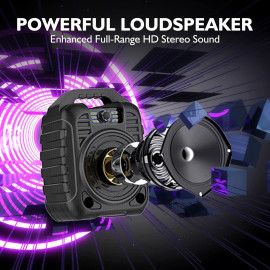 EARISE T26 RGB portatīvā PA sistēmas Bluetooth skaļrunis.