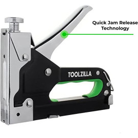 TOOLZILLA trīs vienā skavotāju pistole un 600 skavu izlases komplekts.
