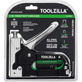 TOOLZILLA trīs vienā skavotāju pistole un 600 skavu izlases komplekts.