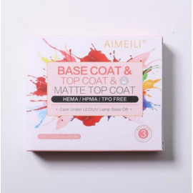 Aimeili, Base Coat & Top Coat & Matte Top Coat, 3x10 ml