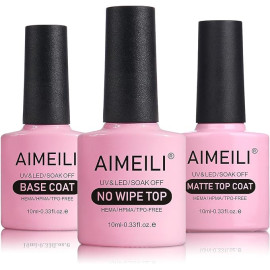Aimeili, Base Coat & Top Coat & Matte Top Coat, 3x10 ml