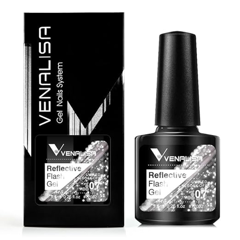 VENALISA sudraba, atstarojoša gela nagu laka 7.5ml NEON DISCO