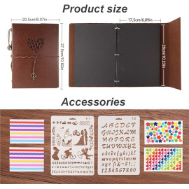 ThxMadam Leather DIY Foto Albums, Vintage, 60 melnas lapas, izmērs Large